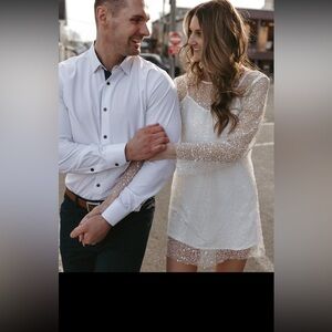 Elegant White Lace Dress -  Bridal/Engagement